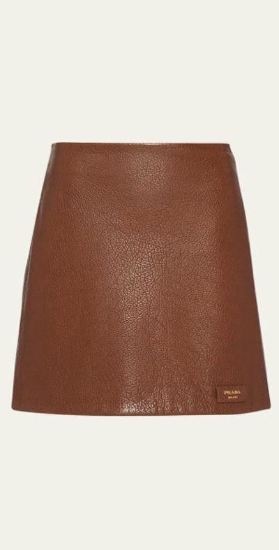 Prada Napa Leather Mini Skirt