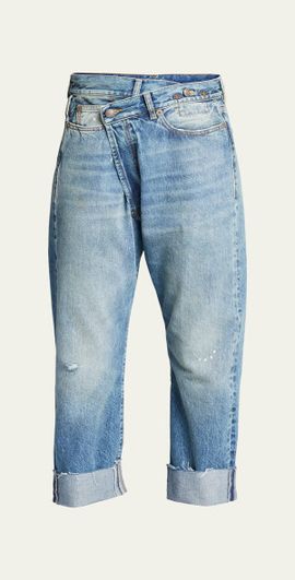 R13 Crossover Cuffed Jeans