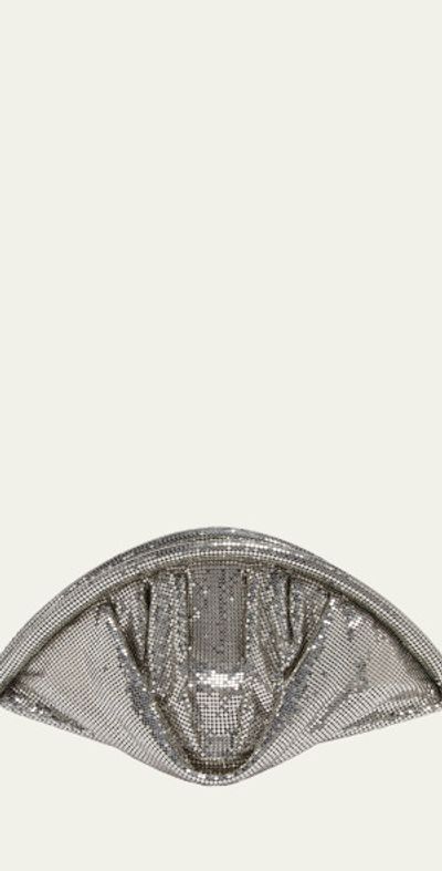 Rabanne Studded Mesh Zip Pochette Clutch Bag