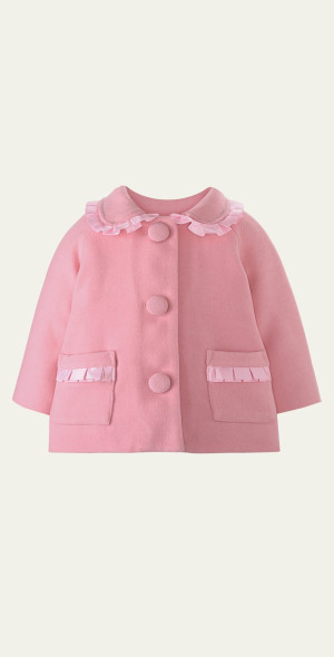 Rachel Riley - Girl's Pink Ribbon Trim Jacket