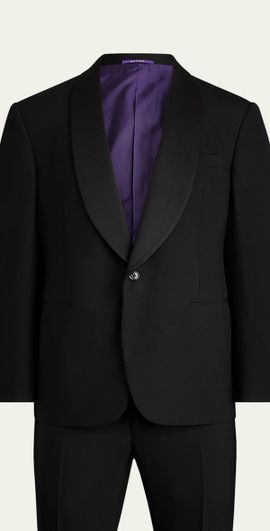 Ralph Lauren Purple Label Men's Gregory Barathea Wool Shawl Tuxedo