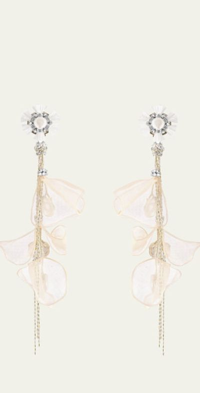 Ranjana Khan White Pearl Drop Earrings