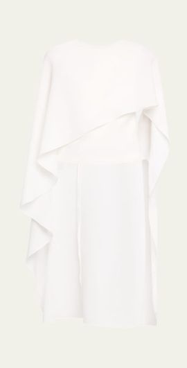 Roland Mouret Asymmetric Satin Crepe Cape Top