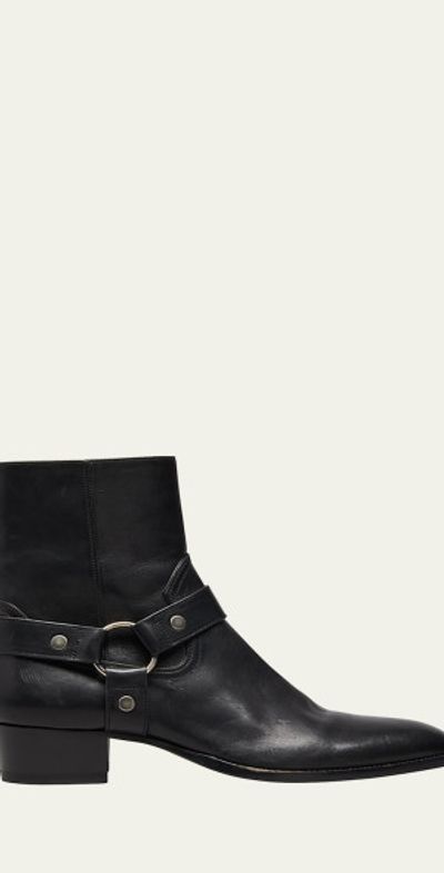 Saint Laurent Men's Wyatt 40 Harness Biker Boots