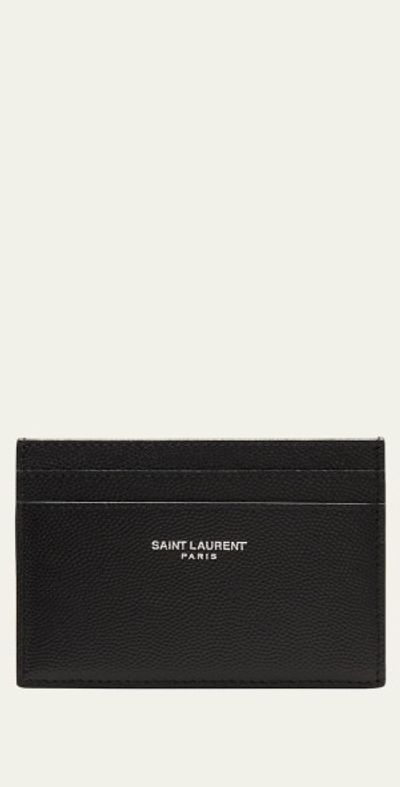 Saint Laurent Pebbled Leather Classic Card Case