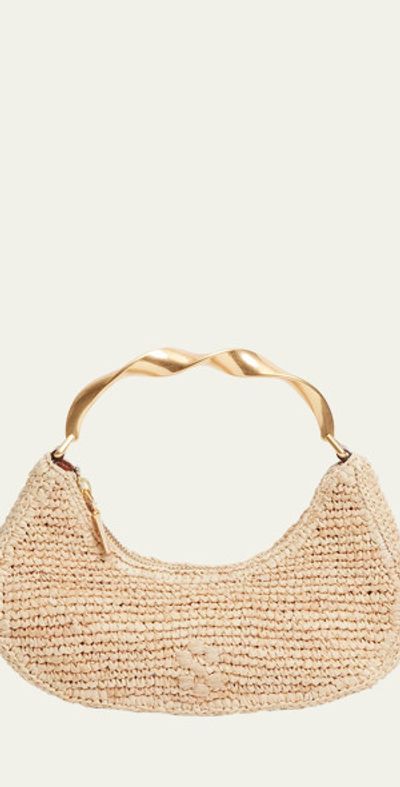 SIMKHAI Nixi Twist Raffia Top-Handle Bag