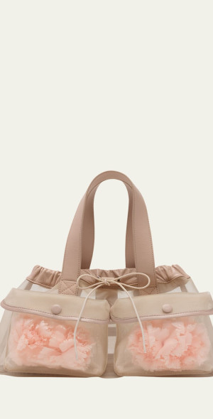 Simone Rocha - Mini Sheer Stuffed Carnation Drawstring Top