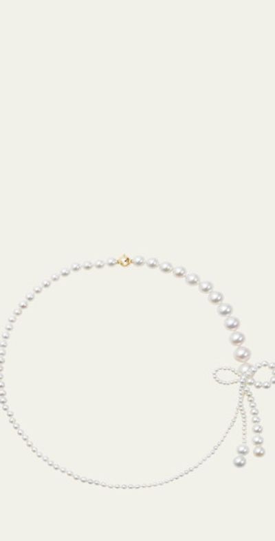 Sophie Bille Brahe Peggy Rosette Graduated Freshwater Pearl Necklace with Bow