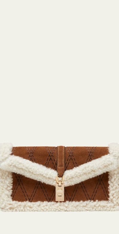 Stuart Weitzman Milan Sheep Shearling Fur Clutch Bag