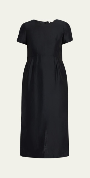 THE ROW - Edmonia Short-Sleeve Cotton-Silk Midi Dress