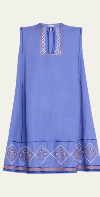 Thierry Colson Apolonia Embroidered Cotton Midi Dress