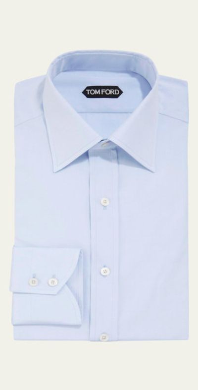 TOM FORD Men's Solid Poplin Dress Shirt