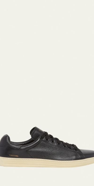 TOM FORD Men's Warwick Grained Leather Sneakers