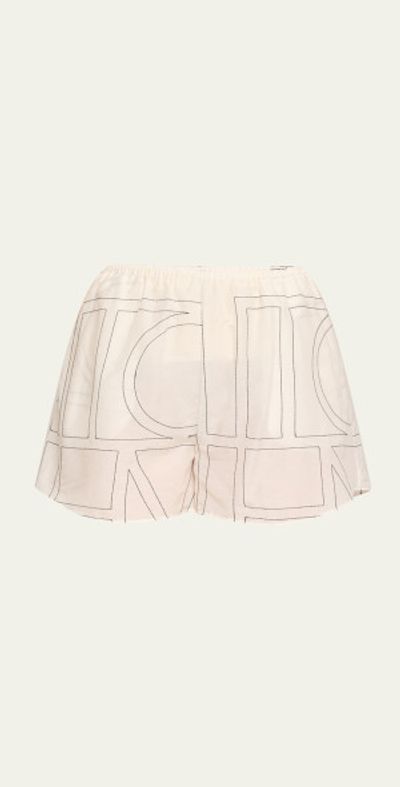 Toteme Monogram Cotton PJ Shorts