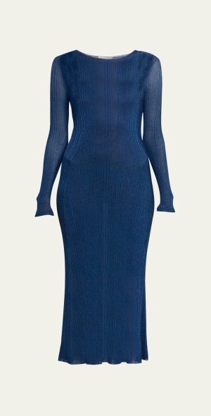 Ulla Johnson - Simone Sheer Stripe Knit Midi Overlay Dress