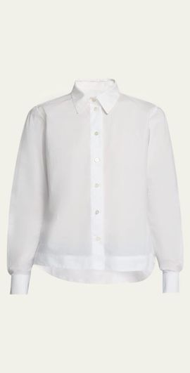 WE-AR4 Striped Button-Front Crop Shirt