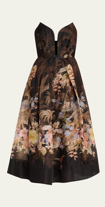 Zimmermann Illuminate Strapless Midi Dress