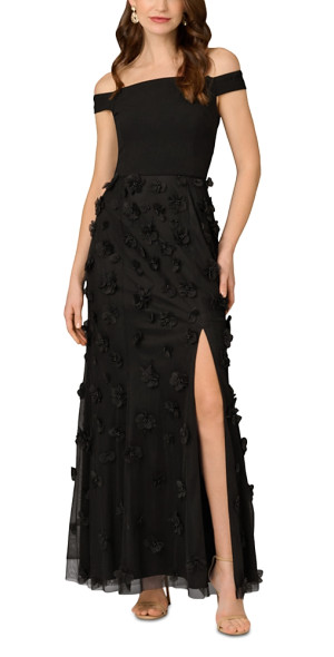 Aidan Mattox Aidan Mattox Off-the-Shoulder Beaded Gown
