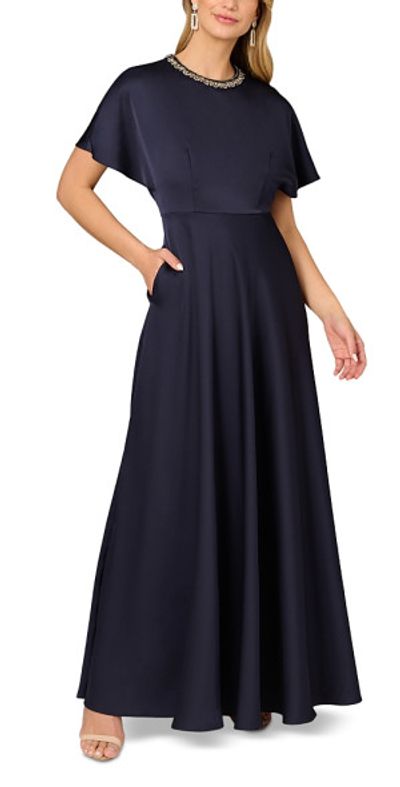 aidan mattox evening dresses Aidan Mattox Chiffon High Neck Sleeveless Gown main image 1