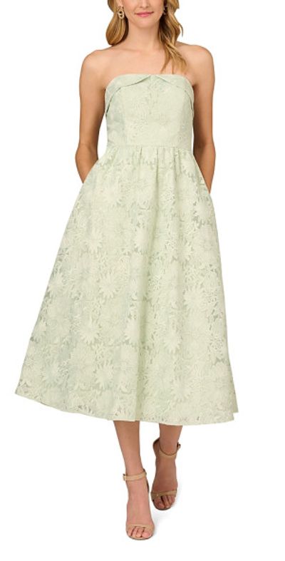 aidan mattox embroidered dress Purple Embroidered Floral Bunny Ruffle Dress main image 0