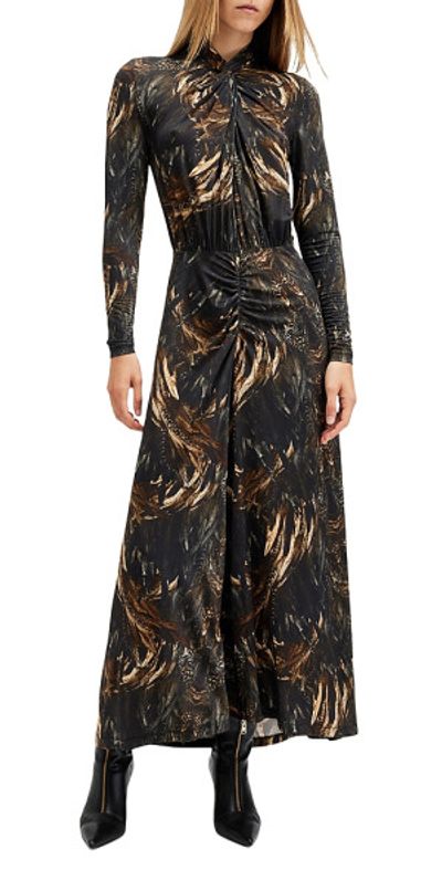 chinese dress ladies AllSaints Womens LILI Maxi Dress Black 0 at Amazon Women's Clothing store