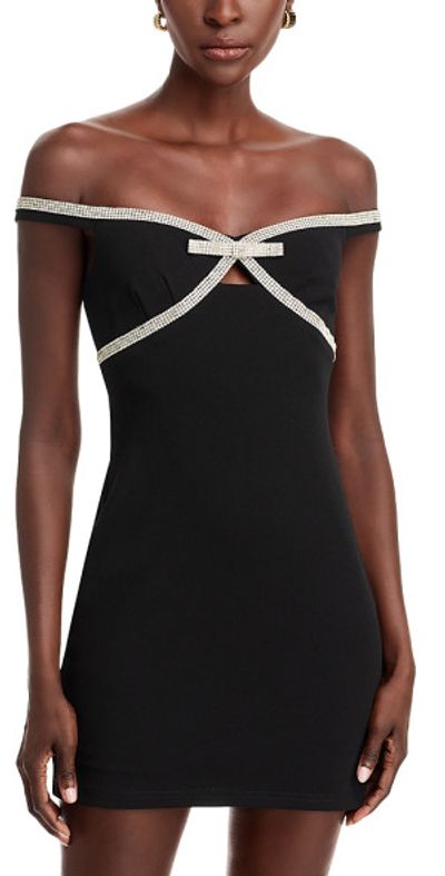 knee length dresses for ladies Crystal Bow Cut Out Mini Dress – IULOVER