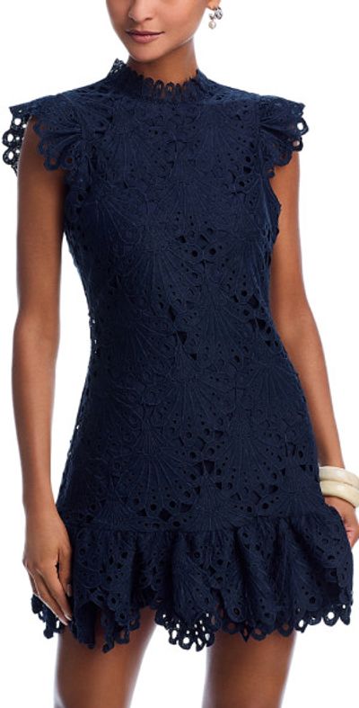 chinese dress ladies Noir Lace Knit Shift Dress – Monique Lhuillier main image 1