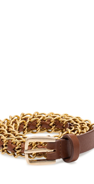 Ba & sh - ba & sh Brooke Laced Leather & Chain Belt