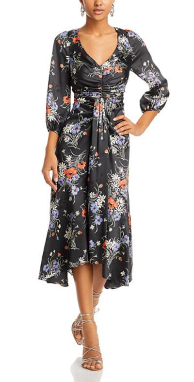 cinq a sept ruched dress Cinq Sept Kathleen Rosette Ruched Dress