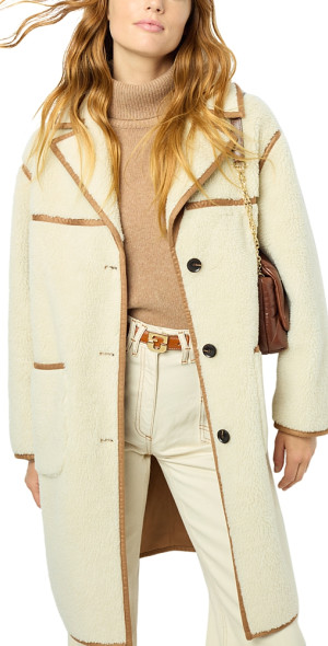 (フランス製) GERARD DAREL バージンウールとシルク混紡高級コート フランス製) GERARD DAREL バージンウールとシルク混紡高級コート