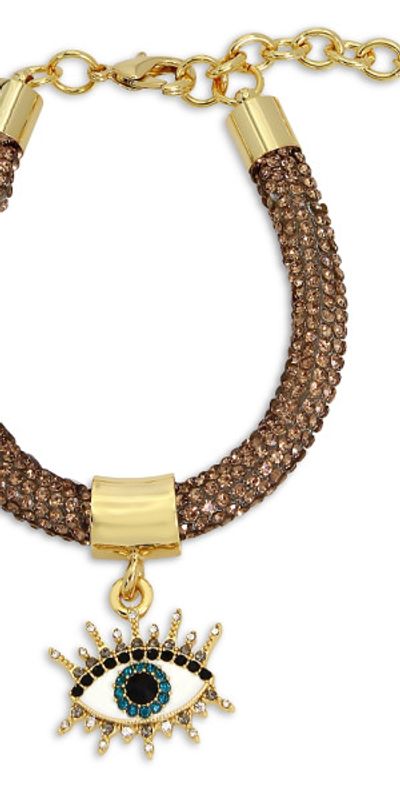 Kurt Geiger London - Pave Evil Eye Charm Bracelet in Gold Tone display picture 2
