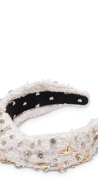 NEW LELE SADOUGHI knotted holiday lights crystal headband in ivory Lele Sadoughi Holiday Lights Knotted Crystal Headband  main image 3