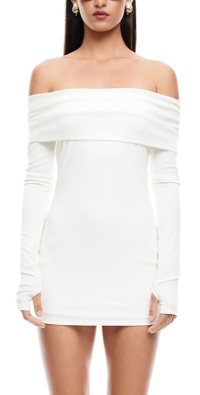 open lace back dress Private Planes Off Shoulder Mini Dress White – Mirasahome main image 1