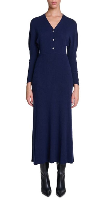 ruched knitted dress Ramy Brook Rachelle Midi Dress - Black/white
