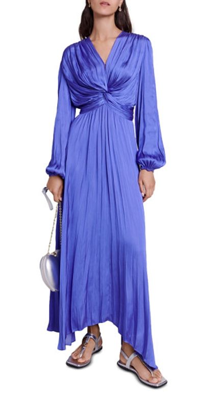 princess polly baby blue dress LTS Tall Blue Abstract Spot Wrap Maxi Dress main image 1