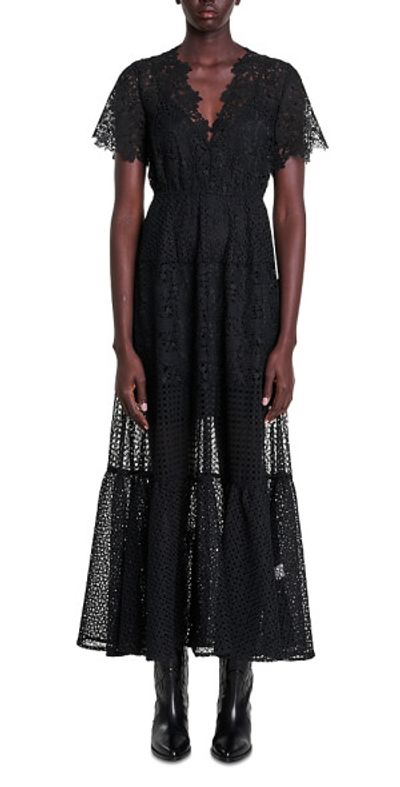 Maje - Rosace Lace Maxi Dress