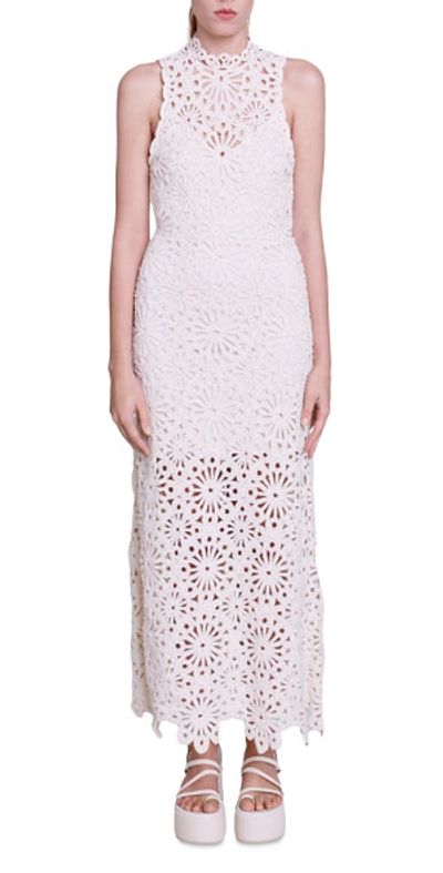 maje midi dress in daisy guipure Maje Embroidered Daisy Dress Discount