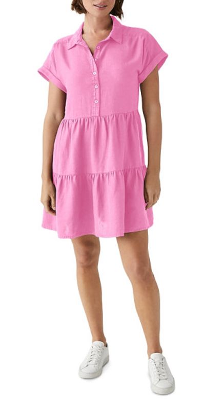 Michael Stars - Linen Greta Short Sleeve Tiered Dress