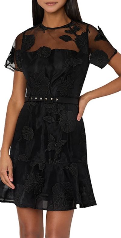 milly floral lace dress Floral Embroidered Crystal Fringe Cocktail Dress 2 main image 0