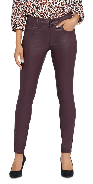 Nydj - Ami Coated Skinny Jeans in Dark Cherry