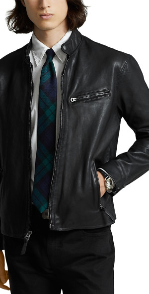 Polo Ralph Lauren Lambskin Leather Cafe Racer Jacket