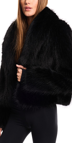 Faux Fur Trim Puffer Coat By SAM D'MONES