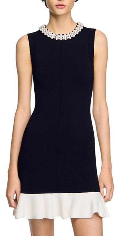 black dress sandro SANDRO gold buttons maxi Dress black - Black main image 0
