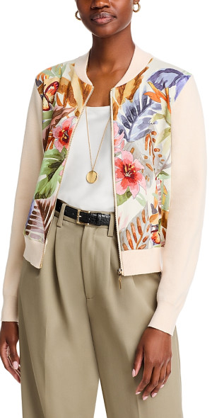 Sioni - Printed Long Sleeve Zip Front Jacket