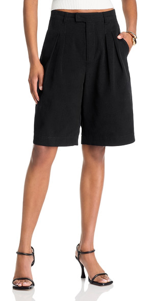 Steve Madden Ivanna Shorts – Pantaloncini Bermudi In Twill Plissettati Per Donna, Casual Chic