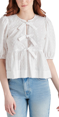 Steve Madden - Paula Eyelet Tie Front Top