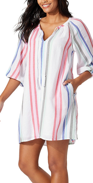 Tommy Bahama Catalina Coast Stripe Short Cover Up - Indigo Tide