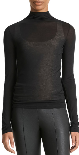 Vince - Sheer Mock Neck Top