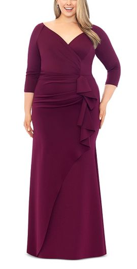 Xscape - Embroidered Off the Shoulder Midi Cocktail Dress in Taupe at  Nordstrom