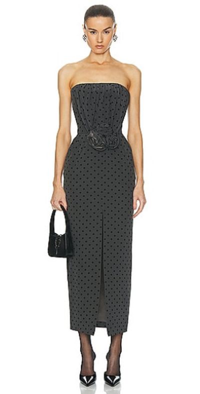 chinese dress ladies VELVET DRESS WITH LACE BUSTIER  Alessandra Rich